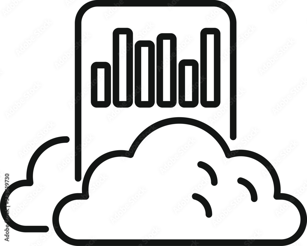 Wall mural cloud business report icon outline vector. document data. chart finance