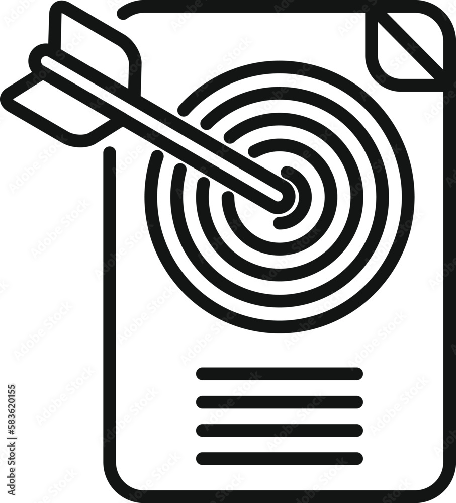 Poster business report target icon outline vector. data document. chart graph