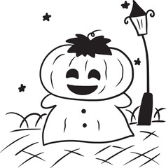 Ghost halloween fun cartoon doodle kawaii anime coloring page cute drawing character chibi manga comic