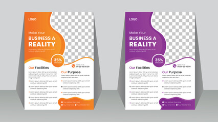 Fototapeta premium creative gradient color business flyer template design 