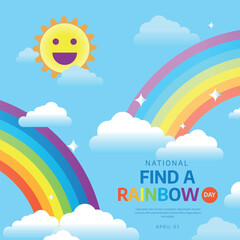National Find a Rainbow Day Vector Illustration