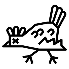 chicken line icon style