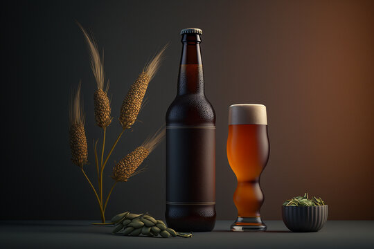 Craft Beer With Hops In the Background | Generative Art