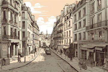 Naklejka premium Colorful views of Paris