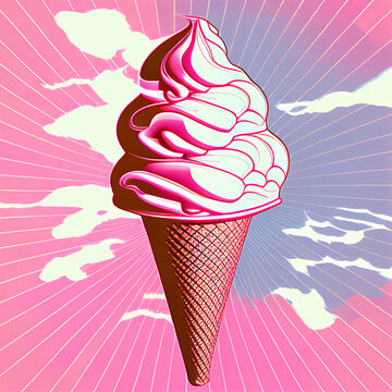 Strawberry Ice Cream - Generative Ai