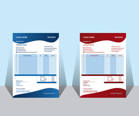 New Style Business Invoice Cash Memo Template Design, Invoice Template Design, Corporate Business Invoice design template, Invoice minimal design template, Business invoice form template design.