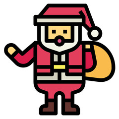 santa claus filled outline icon style