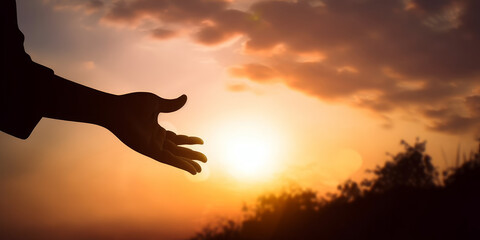 The idea of God's salvation: the idea of a helping hand and the world peace day - Generative AI