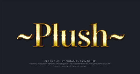 3d text plush with font style effect template