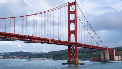 beautiful san francisco golden gate red bridge in america, california
