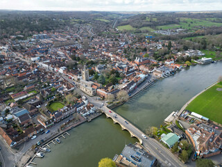 Aerial capture of Henley-on-Thames in Oxfordshire