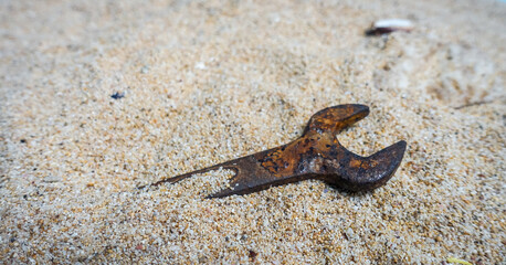 Rusty Metal on the  sand
