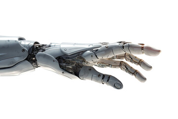 A robot hand isolated on transparent background - Generative AI - 583628330