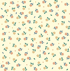Fototapeta na wymiar Vector seamless pattern. Pretty pattern in small flowers. Small orange and yellow flowers. White background. Ditsy floral background. The elegant the template for fashion prints. Stock vector.