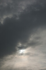 Amazing panoramic sunrise or sunset sky with colorful clouds. Gradient color. Sky texture, abstract nature background