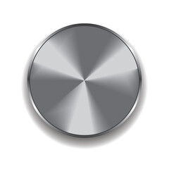 Realistic metal button isolated on a white background