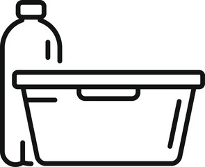 Eating product icon outline vector. School food. Container nutrition