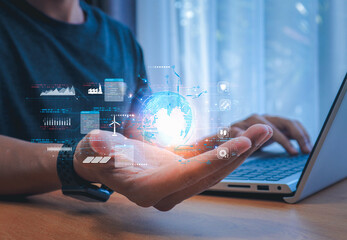 Investment in Renewable energy-based green businesses. industry Reduce CO2 emission concept. power plant and technology Renewable energy Sustainable resources.