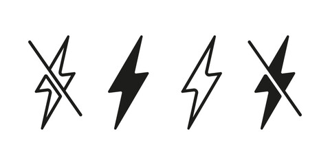 Green energy set icon. Battery, socket, nuclear power plant, zipper, windmill, lightning, solar battery. Save the planet concept. Vector line icon for Business and Advertising