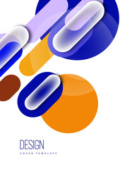 Overlapping geometric shapes and circles. Stylish trendy techno design background for business or technology presentations, internet posters or web brochure covers. Vector