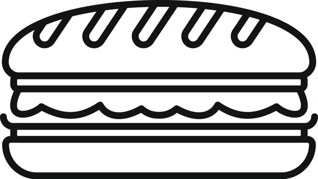 black sandwich outline clip art preview
