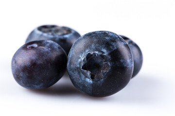 Blueberries on white background