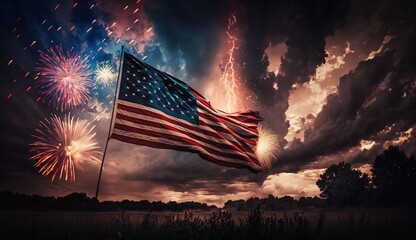 Happy Independence day 4th July holiday. United States of America Independence Day background. - obrazy, fototapety, plakaty