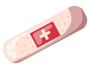 Medical plaster. Medicine, pharmacy and healthcare concept. Isolated vector illustration on white background.
