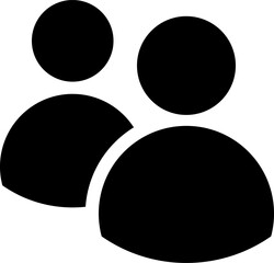 People vector icon. Group of people symbol illustration. User profile symbol. Businessman group logo. Multiple users silhouette