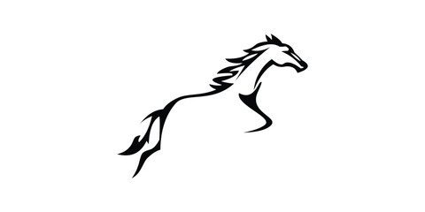elegant Jumping horse logo