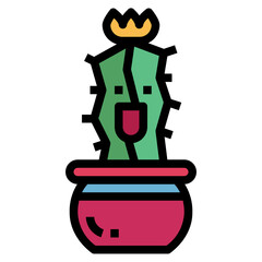 cactus filled outline icon style