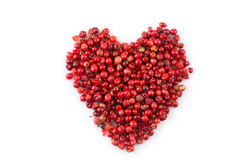 red peppercorns hart shape