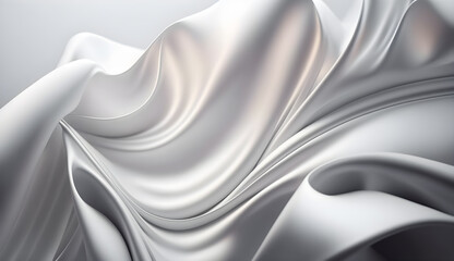  white silk fabric waves concept design -AI Generative 