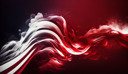 abstact red and white smoke isolated ,red background-AI Generative 