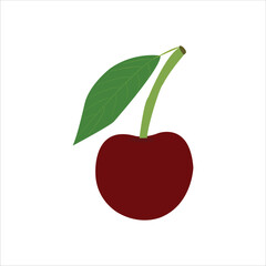 a red apple with leaf vector art 