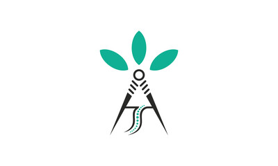 Acupuncture therapy logo, Initial letter A logo