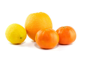 Citrus fruit on white background
