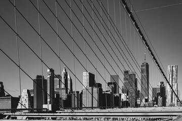 city bridge black and white