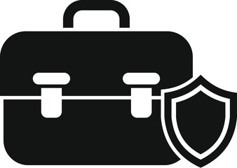 Secured bag icon simple vector. Business policy. Travel holder