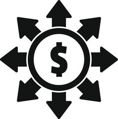 Money coin icon simple vector. Business finance. Security injury