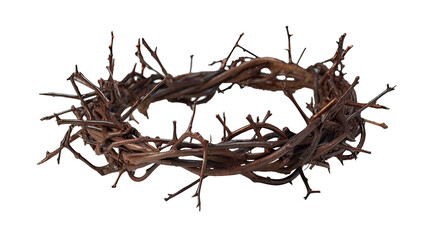Crown of Thorns worn by Jesus Christ Easter is a powerful symbol of his suffering and sacrifice isolated Transparent png. Generative ai - obrazy, fototapety, plakaty