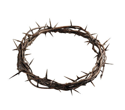 Crown of Thorns worn by Jesus Christ Easter is a powerful symbol of his suffering and sacrifice isolated Transparent png. Generative ai