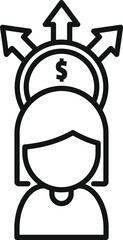 Finance direction icon outline vector. Business risk. Security money