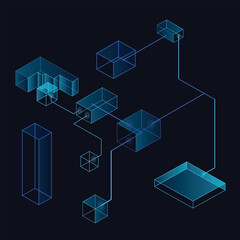 Digital character. Crypto blockchain technology mascot. DEFI DAO NFT data processing smart contract