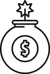 Money bomb icon outline vector. Business policy. Finance risk