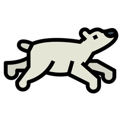 polar bear filled outline icon style