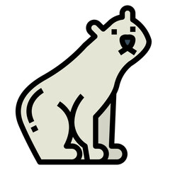 polar bear filled outline icon style