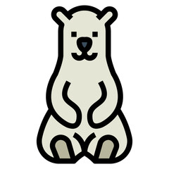 polar bear filled outline icon style