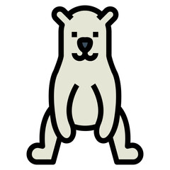 polar bear filled outline icon style