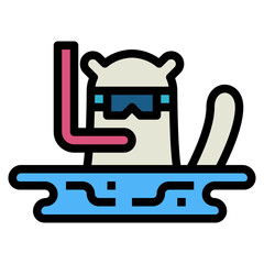 polar bear filled outline icon style